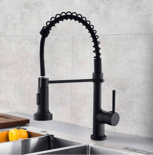 WELLFOR Single Handle Pull Down Sprayer Kitchen Faucet with 360° Rotation