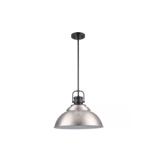 Shelston 16 in. 1-Light Brushed Nickel Farmhouse Hanging Kitchen Pendant Light