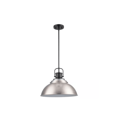 Shelston 16 in. 1-Light Brushed Nickel Farmhouse Hanging Kitchen Pendant Light