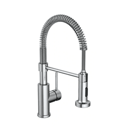 Cartway Single-Handle Spring Non Pull-Down Sprayer Kitchen Faucet in Chrome