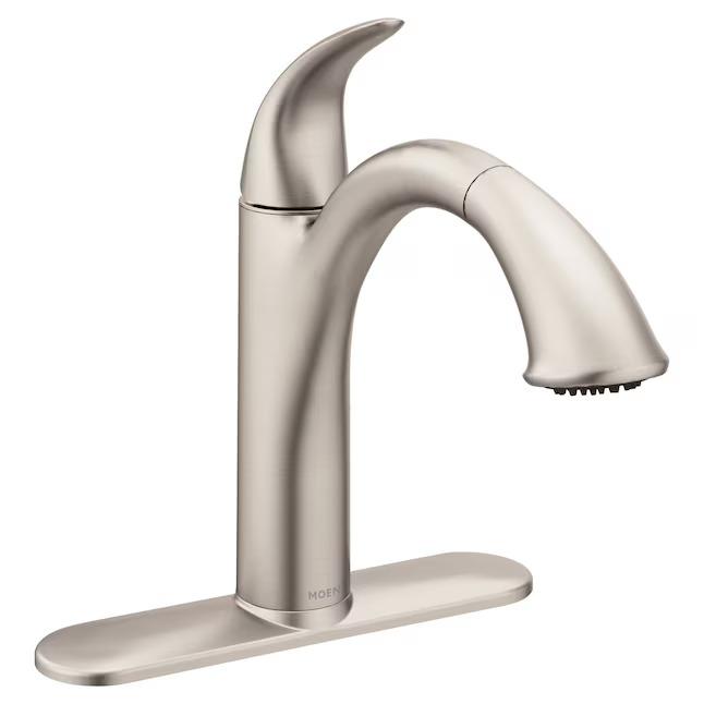 MOEN Camerist 7545SRS Pull Out Sprayer Kitchen Faucet with 120 Degree Spout Swivel and Power Clean in Spot Resist Stainless