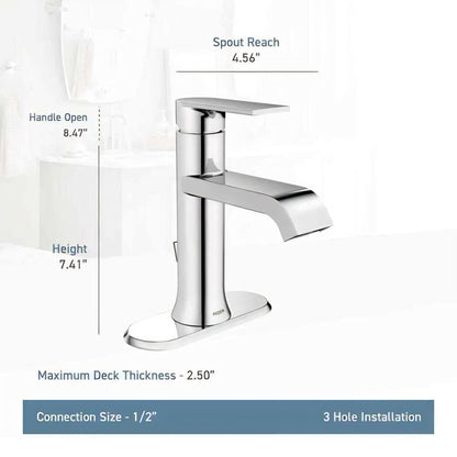 MOEN Genta WS84760SRN Single Handle Single Hole Bathroom Faucet in Brushed Nickel