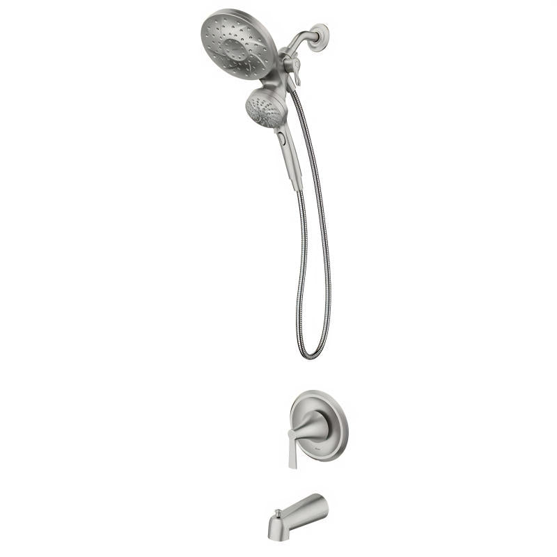 MOEN Mikah 82310SRN 1-Handle Tub &amp; Shower Faucet in Spot Resist Brushed Nickel