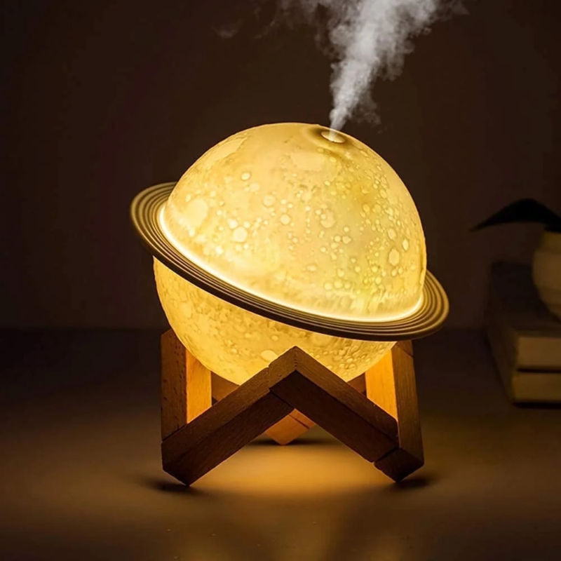 2-in-1 Moon Lamp Humidifier with USB Rechargeable Night Light &amp; Stand, 330ml