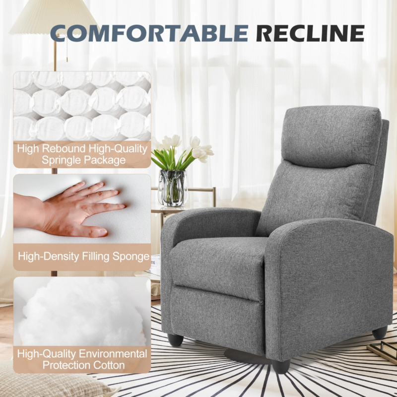 Recliner Chair Massage Sofa, Theater Seat, Lumbar Support, Adjustable Backrest