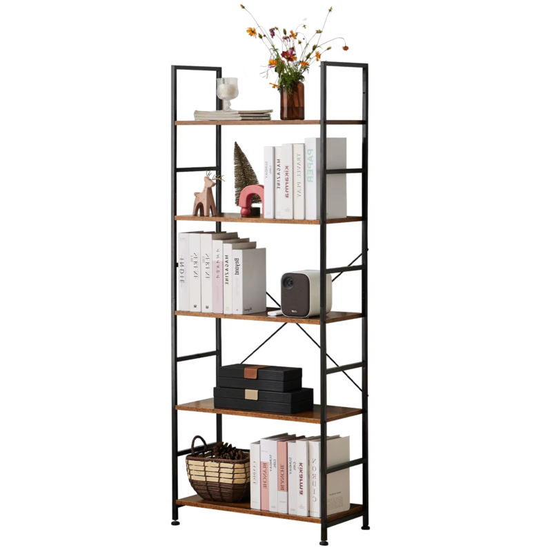 5 Tier Bookcase, Modern Bookshelf, Corner Storage Organizer for Bedroom, Office
