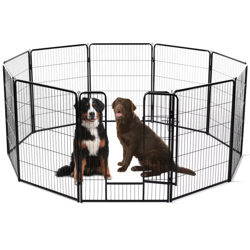 8 Panel Dog Playpen, Pet Fence, Heavy Duty Crates with Doors for Indoor, Outdoor