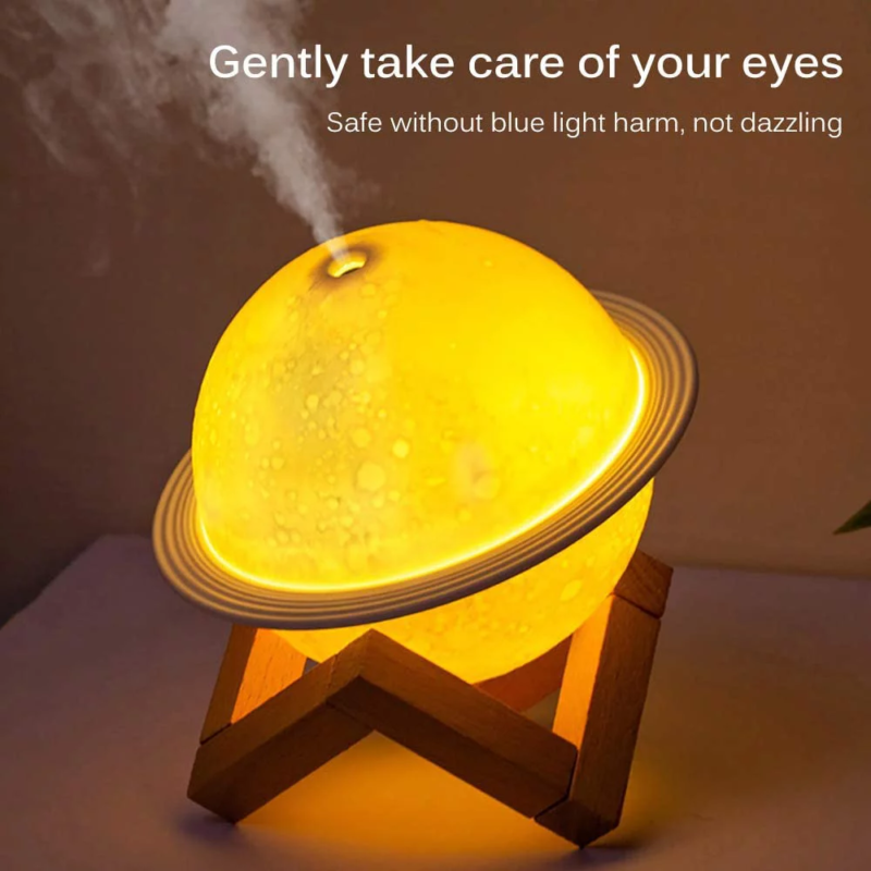 2-in-1 Moon Lamp Humidifier with USB Rechargeable Night Light &amp; Stand, 330ml