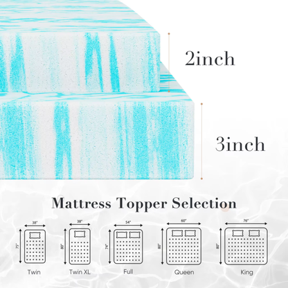 Memory Foam Mattress Topper, Gel Infused Memory Foam, Ventilated and Breathable Soft Mattress Pads for Sleeper Sofa, RV, Camper