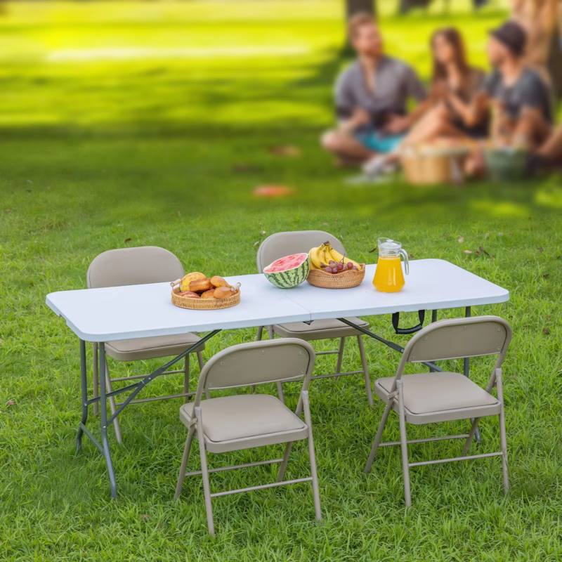 Portable Folding Outdoor Table, Heavy Duty with Carrying Handle For Camping, Dining