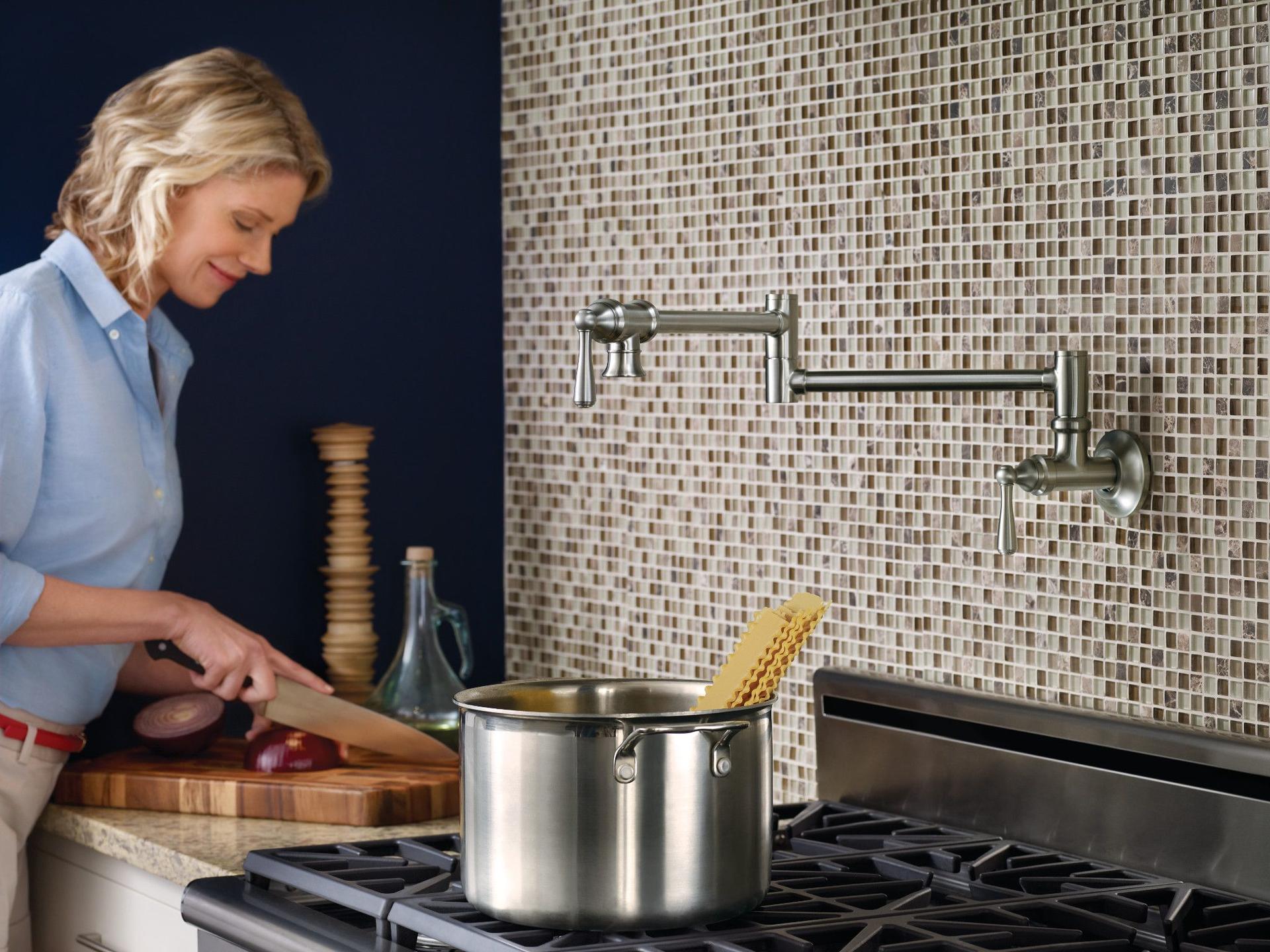 MOEN S664SRS Wall Mounted Swing Arm Pot Filler in Spot Resist Stainless