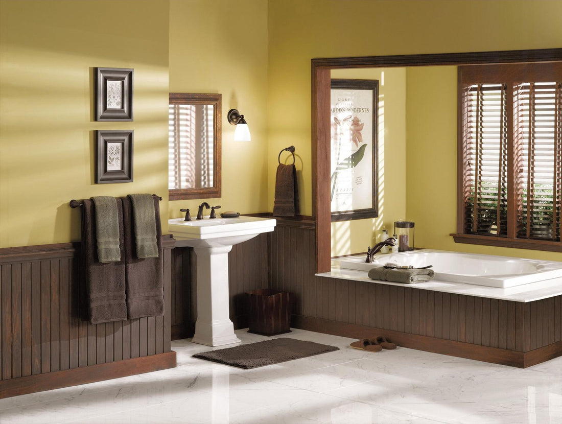 MOEN Brantford T924BN Two Handle Deck-Mount Roman Tub Faucet Trim Kit with Hand Shower in Brushed