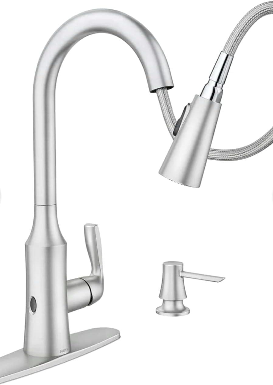 MOEN Wave 206877SRS Touchless Activation Pulldown Kitchen Faucet in Spot Resistance-Stainless Finish