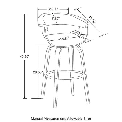 Glitzhome Mid-Century Modern Walnut Swivel Bar Stool (Set of 2)