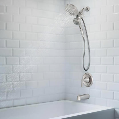 MOEN Mikah 82310SRN 1-Handle Tub &amp; Shower Faucet in Spot Resist Brushed Nickel