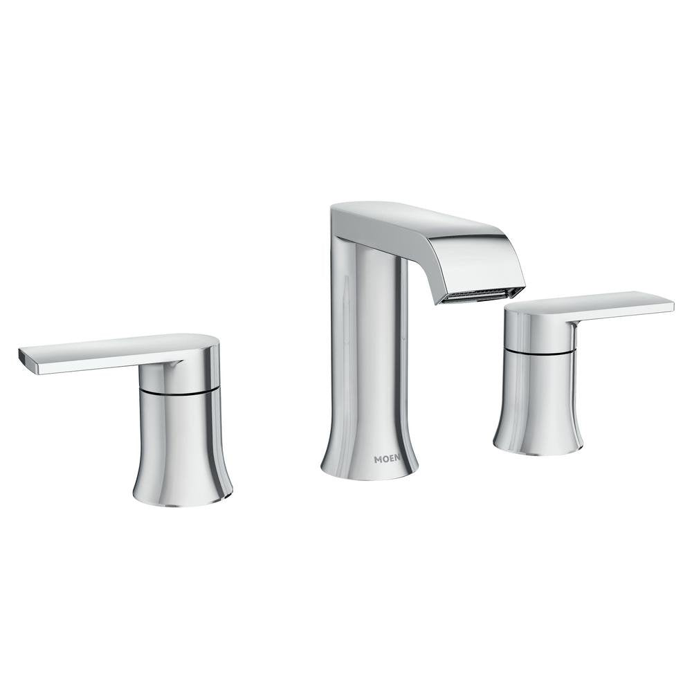 Genta 8 in. Widespread Double Handle Bathroom Faucet in Chrome (Valve Included)