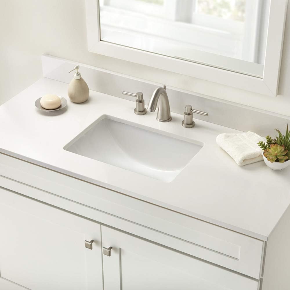 Home Decorators Collection 49 in x 22 in Engineered Marble Single Sink Vanity Top in Winter White