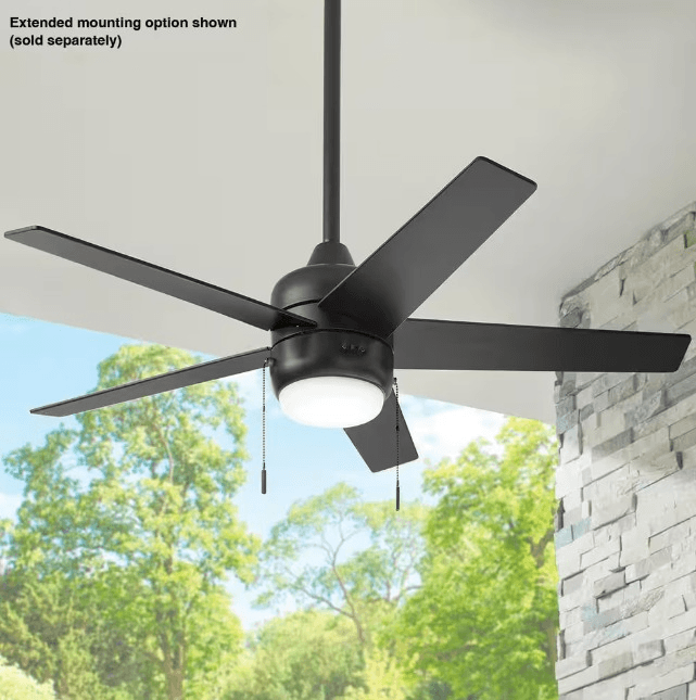 Hampton Bay Mena 44&quot; LED Indoor/Outdoor Matte Black Ceiling Fan Light Kit - Like New