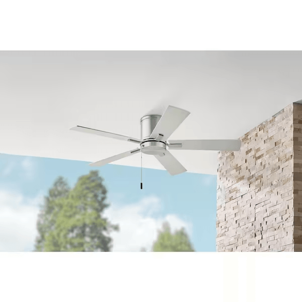 Hampton Bay Grantway 48 in. Indoor/Covered Outdoor Brushed Nickel Ceiling Fan - Like New