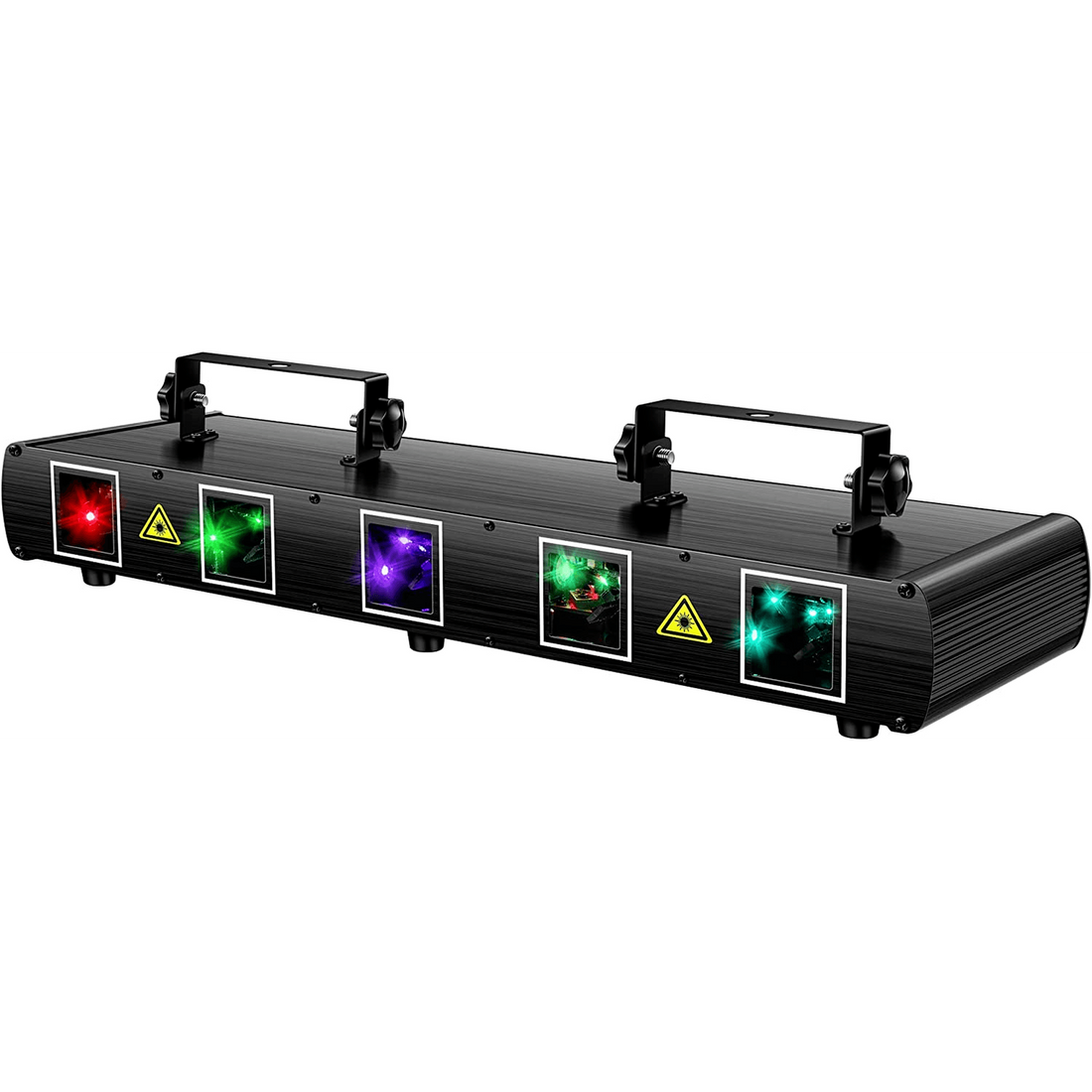 DJ Lights,  5 Beam Effect Sound Activated DJ Party Lights RGBYC LED Music Light - Very Good