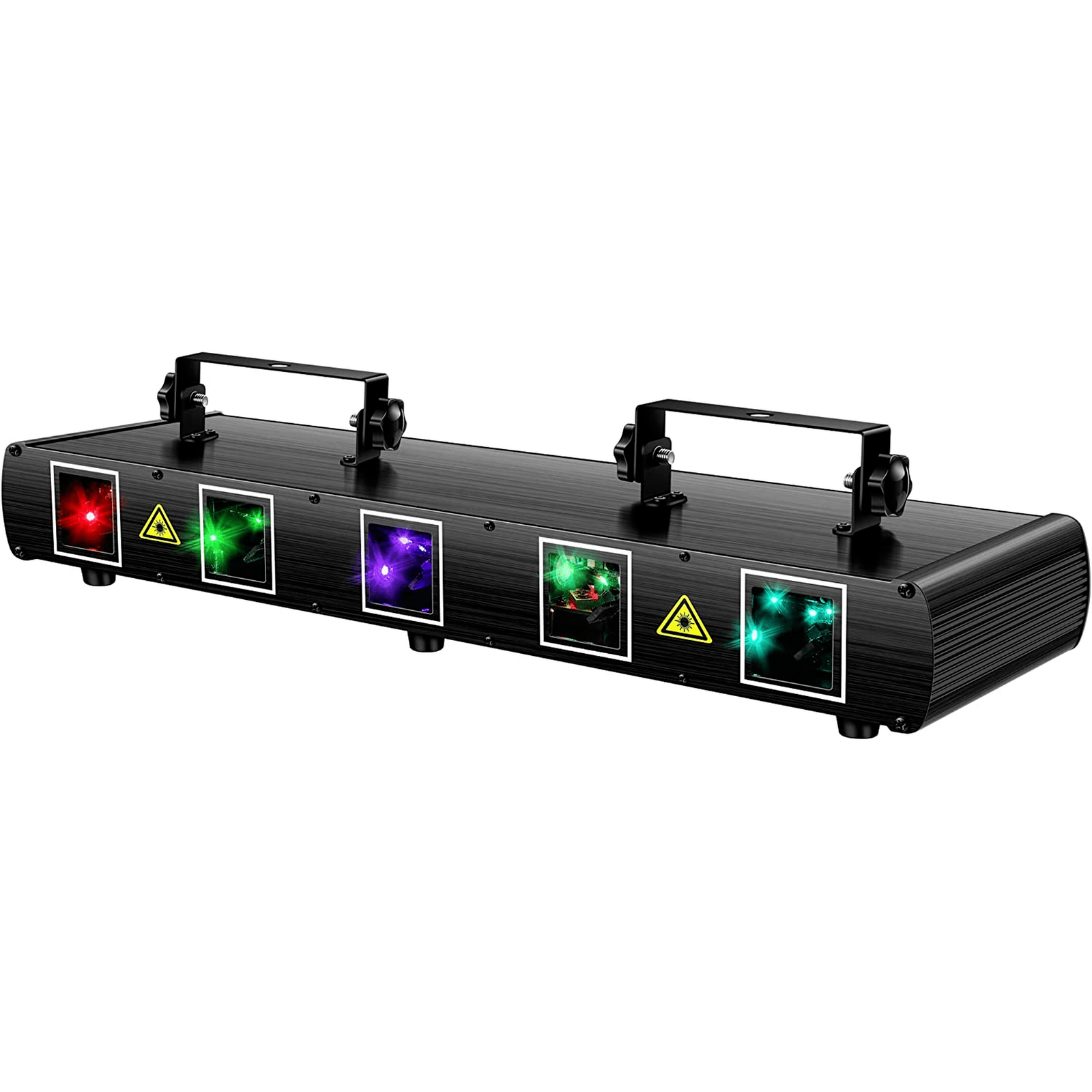 DJ Lights,  5 Beam Effect Sound Activated DJ Party Lights RGBYC LED Music Light - Very Good