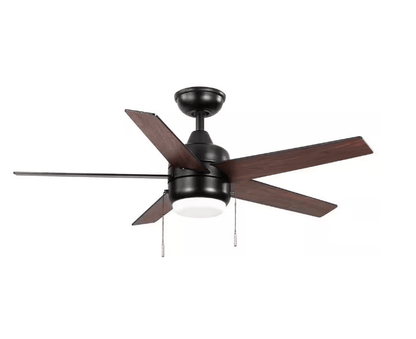 Hampton Bay Mena 44&quot; LED Indoor/Outdoor Matte Black Ceiling Fan Light Kit - Like New