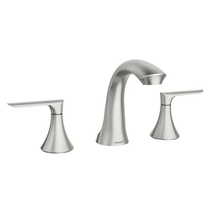 MOEN Findlay 84517SRN Widespread 2-Handle Bathroom Faucet in Spot Resist Brushed Nickel (Valve Included)