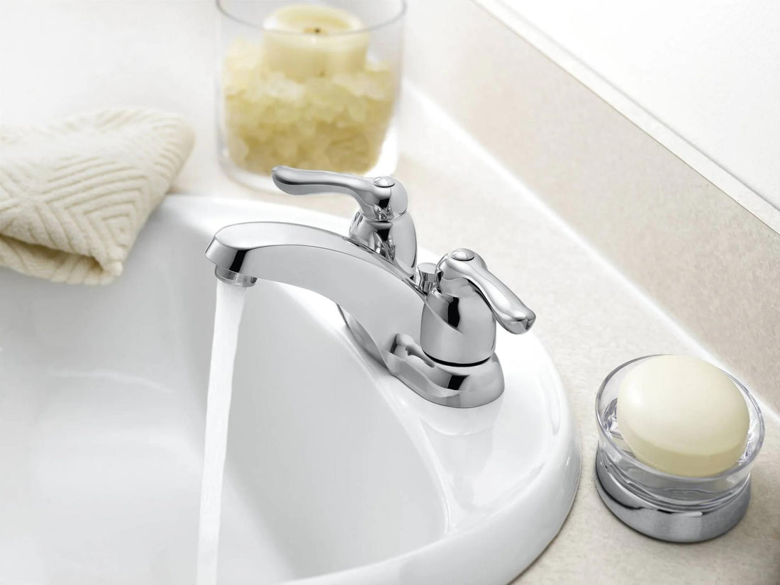 MOEN 8917 Double Handle Centerset Bathroom Faucet from the M-BITION Collection (Valve Included)