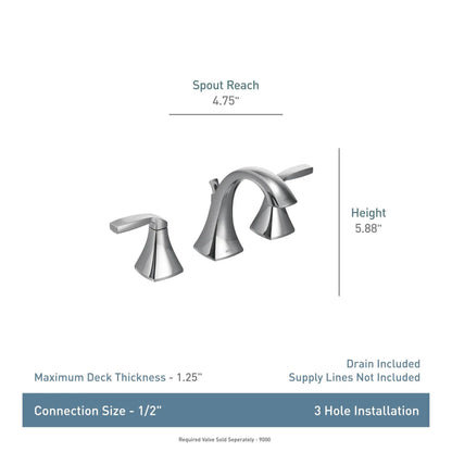 MOEN Voss T6905ORB Widespread 2-Handle High-Arc Bathroom Faucet Trim Kit in Oil Rubbed Bronze (Valve Not Included)