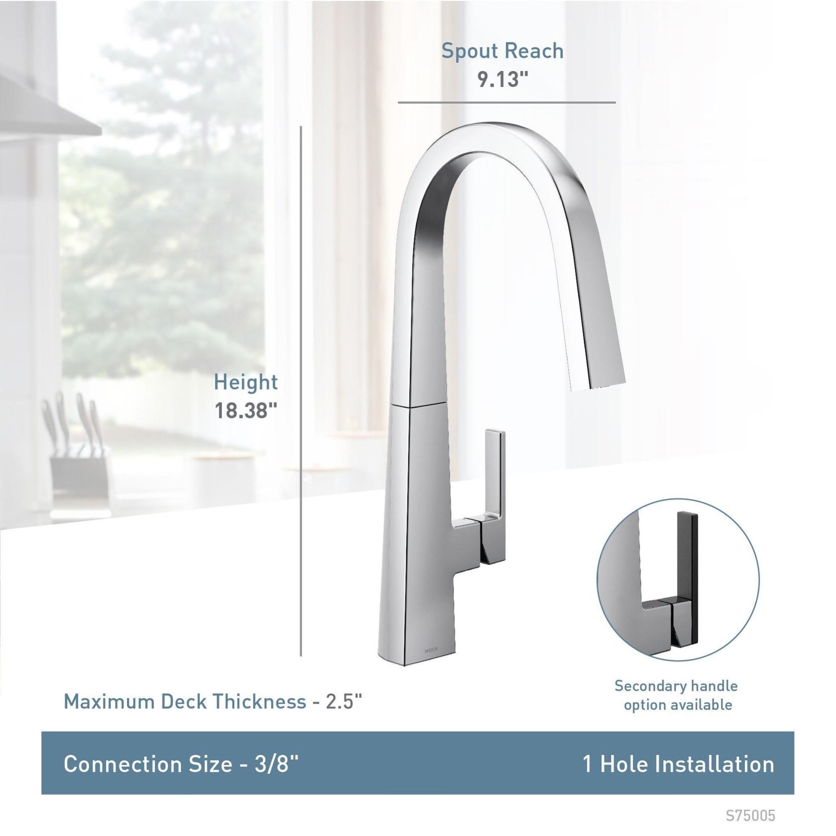 MOEN Nio S75005SRS Pull Down Sprayer Kitchen Faucet with 360 Degree Spout Swivel and Power Boost in  Spot Resist Stainless