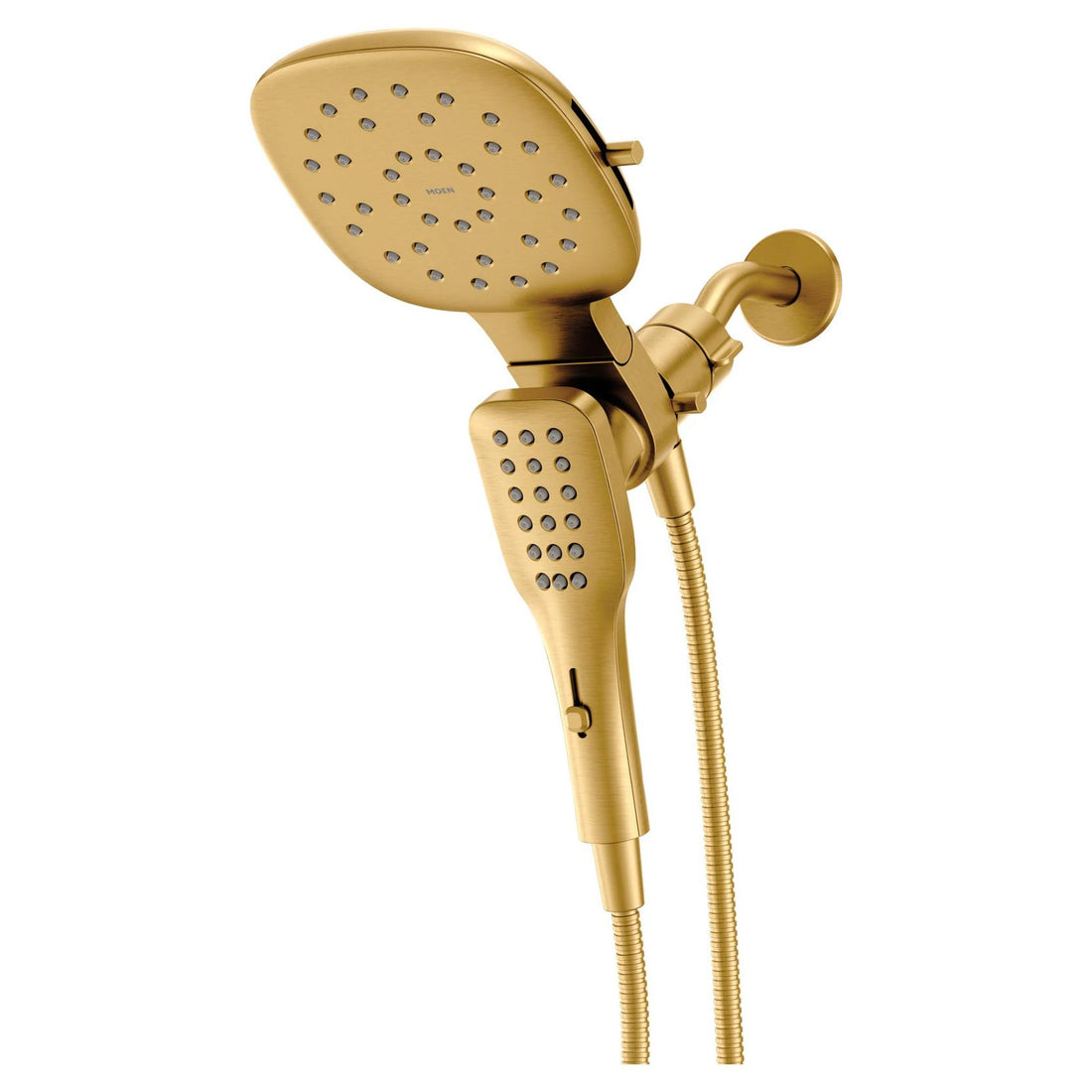 MOEN Verso 220C5BG Infiniti Dial Square Rain Shower Head with Detachable Hand Shower Combo in Brushed Gold