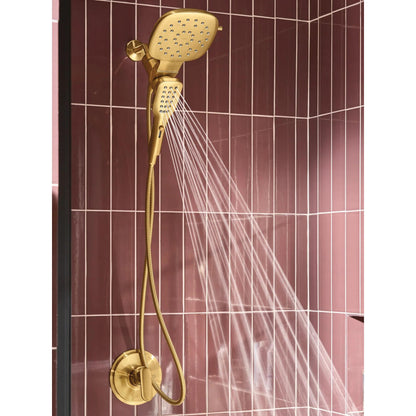 MOEN Verso 220C5BG Infiniti Dial Square Rain Shower Head with Detachable Hand Shower Combo in Brushed Gold