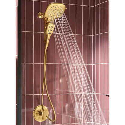 MOEN Verso 220C5BG Infiniti Dial Square Rain Shower Head with Detachable Hand Shower Combo in Brushed Gold