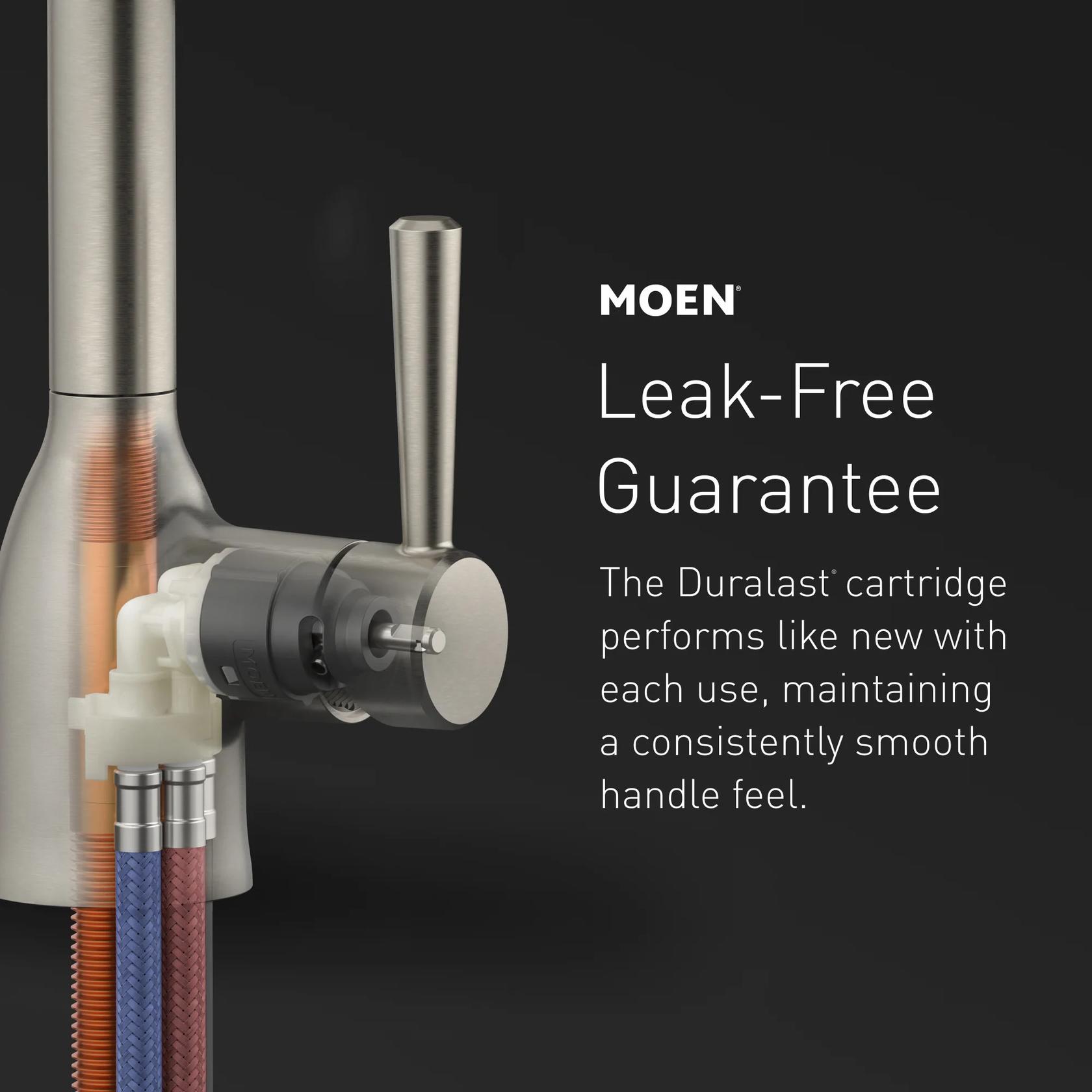 MOEN Riley 7402BL Single Handle Pull-Down Sprayer Kitchen Faucet with Reflex and Power Clean in Matte Black