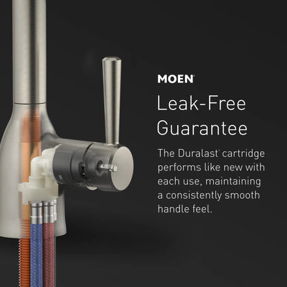 MOEN Riley 7402BL Single Handle Pull-Down Sprayer Kitchen Faucet with Reflex and Power Clean in Matte Black