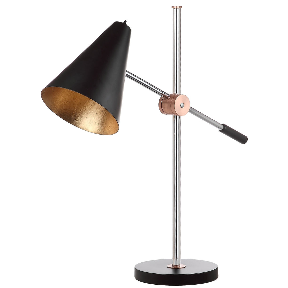 SAFAVIEH Lighting 28-inch Alexus Chrome/ Black Task Table Black 28"x8.5"x28" - Like New