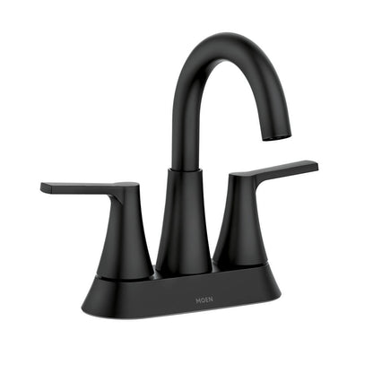 MOEN Mikah 84311BL Two-Handle High Arc  Bathroom Sink Faucet in Matte Black