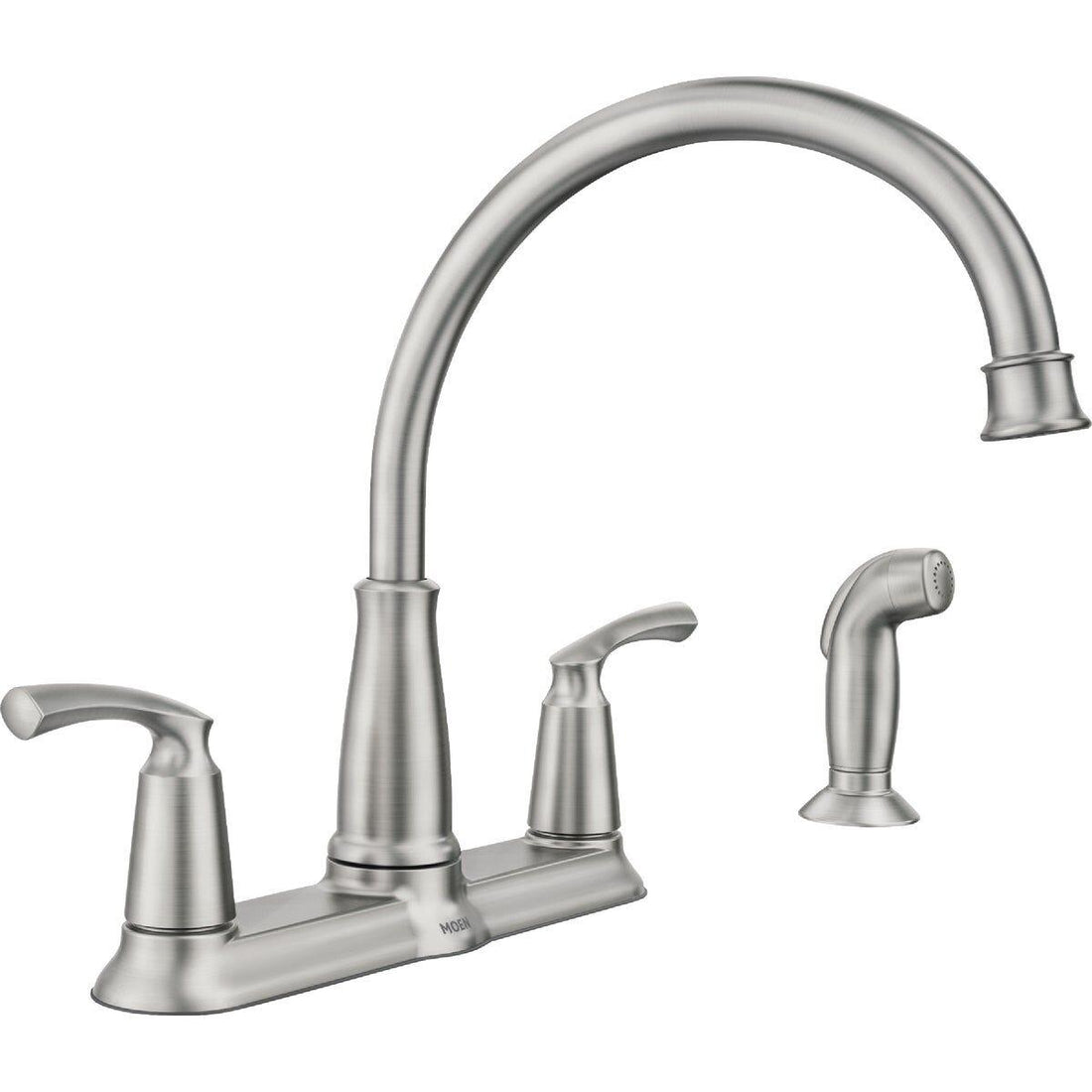 MOEN Bexley 87403SRS Double Handle Kitchen Faucet in Spot Resist Stainless