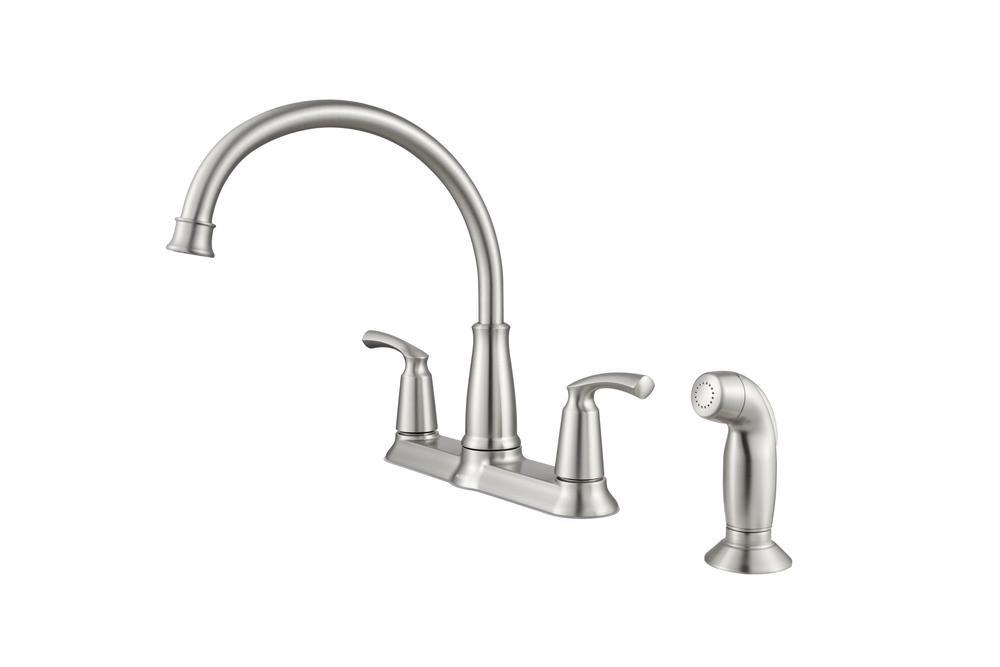 MOEN Bexley 87403SRS Double Handle Kitchen Faucet in Spot Resist Stainless