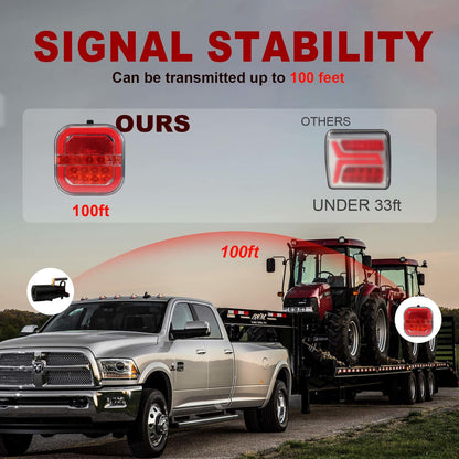 AgriEyes Halo Wireless Trailer Tow Lights with 2 Mounting Options, Magnetic &amp; Bracket, Portable LED Light Kit for Truck, RV, Boat, Camper