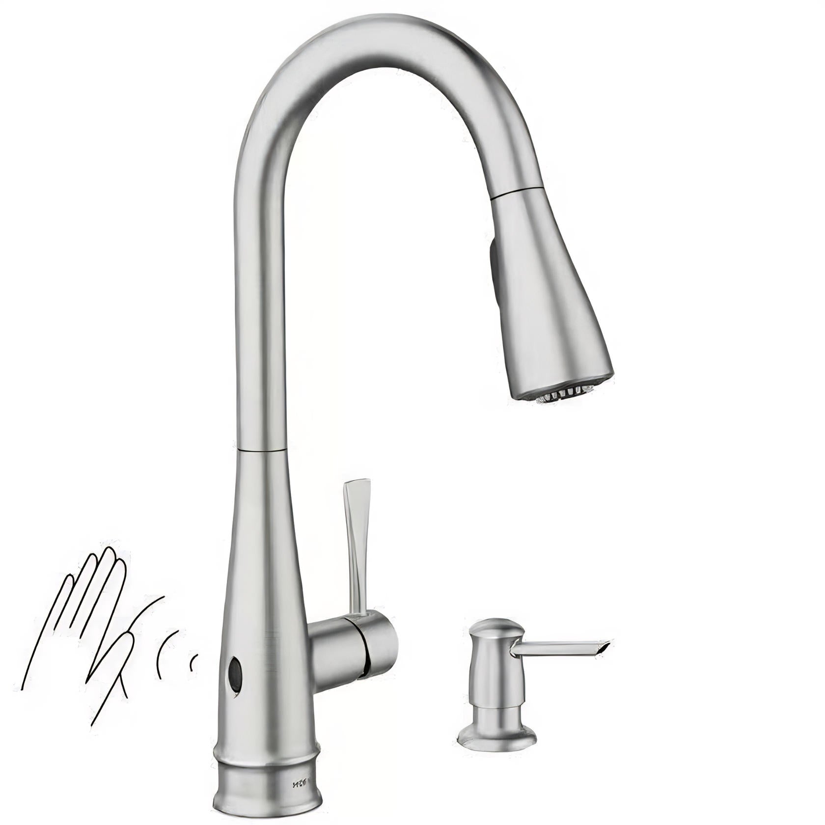 MOEN Birchfield 87205EWSRS Touchless Single-Handle Pull-Down Sprayer Kitchen Faucet in Spot Resist Stainless