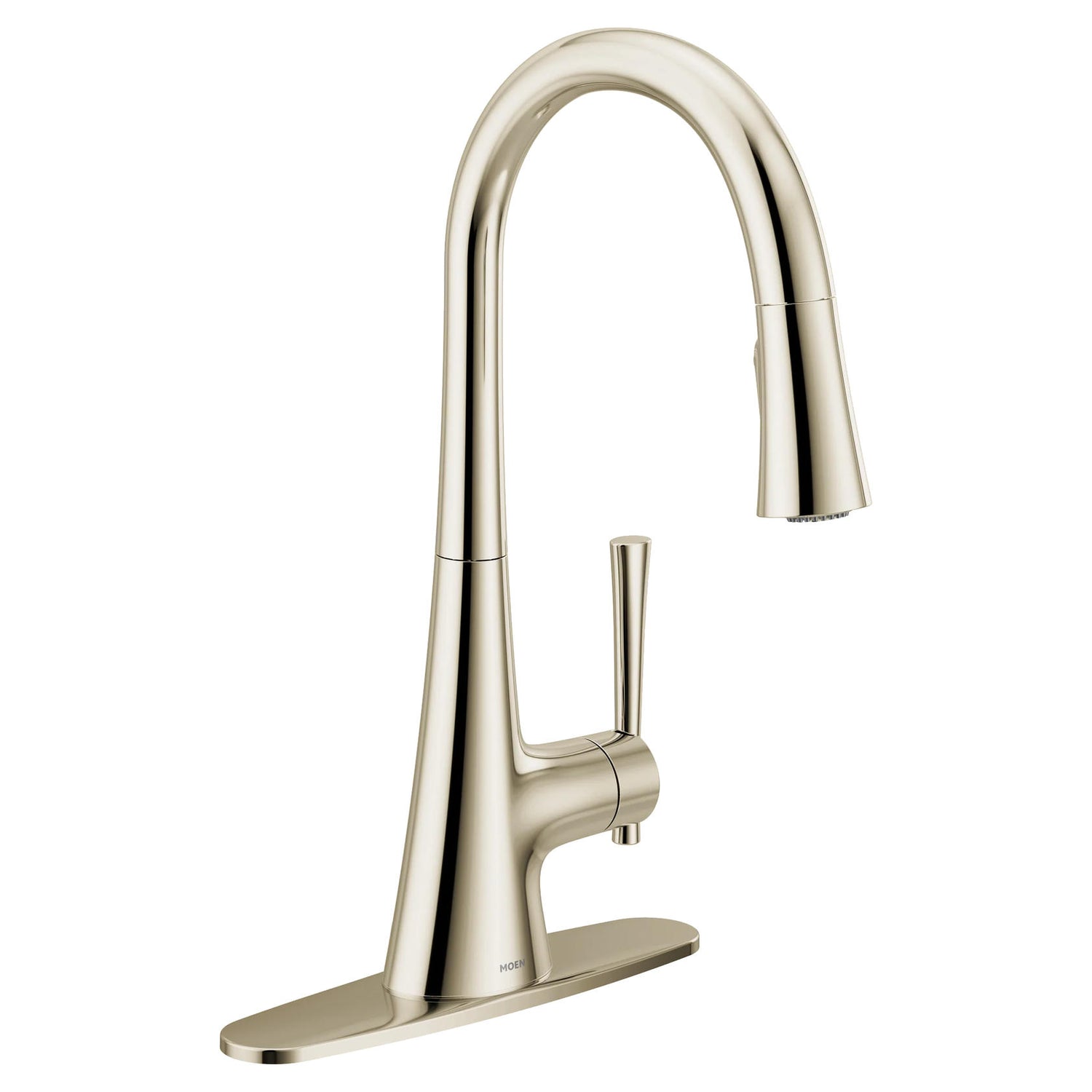 MOEN Kurv 9126NL One-Handle Pulldown Kitchen Faucet Featuring Power Boost and Reflex in Polished Nickel