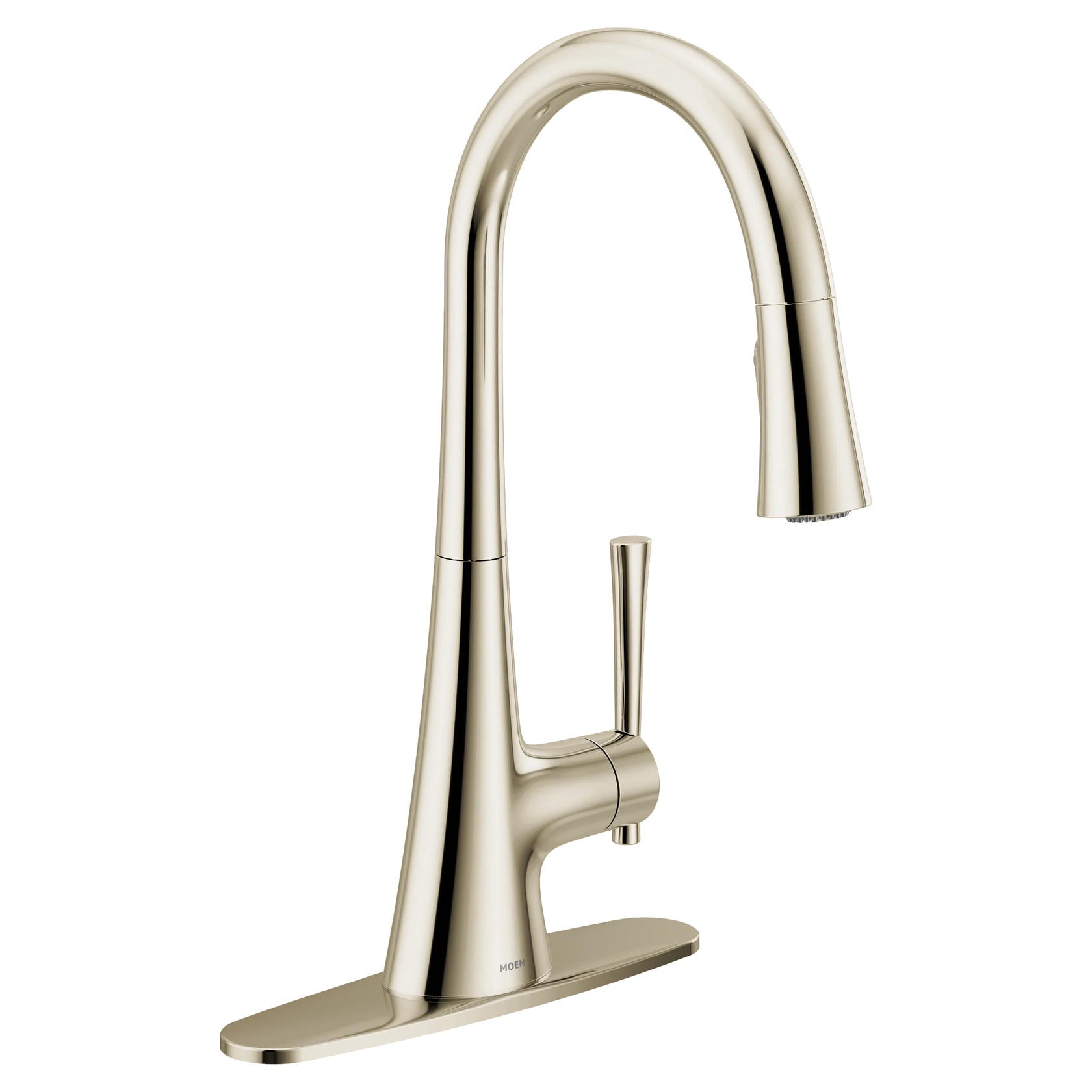 MOEN Kurv 9126NL One-Handle Pulldown Kitchen Faucet Featuring Power Boost and Reflex in Polished Nickel