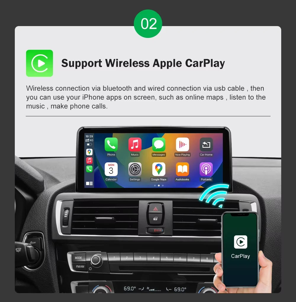 Touchscreen CarPlay Linux Head Unit for BMW F30 F31 F32 F33 F34 F36 F20 F21 NBT