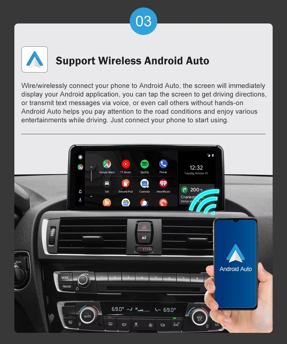 Touchscreen CarPlay Linux Head Unit for BMW F30 F31 F32 F33 F34 F36 F20 F21 NBT