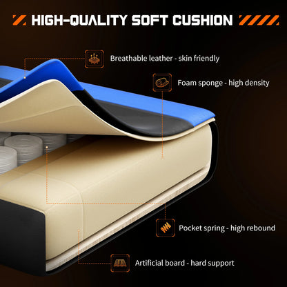 Gaming Chair with Adjustable Swivel PU Leather with Headrest and Lumbar Support