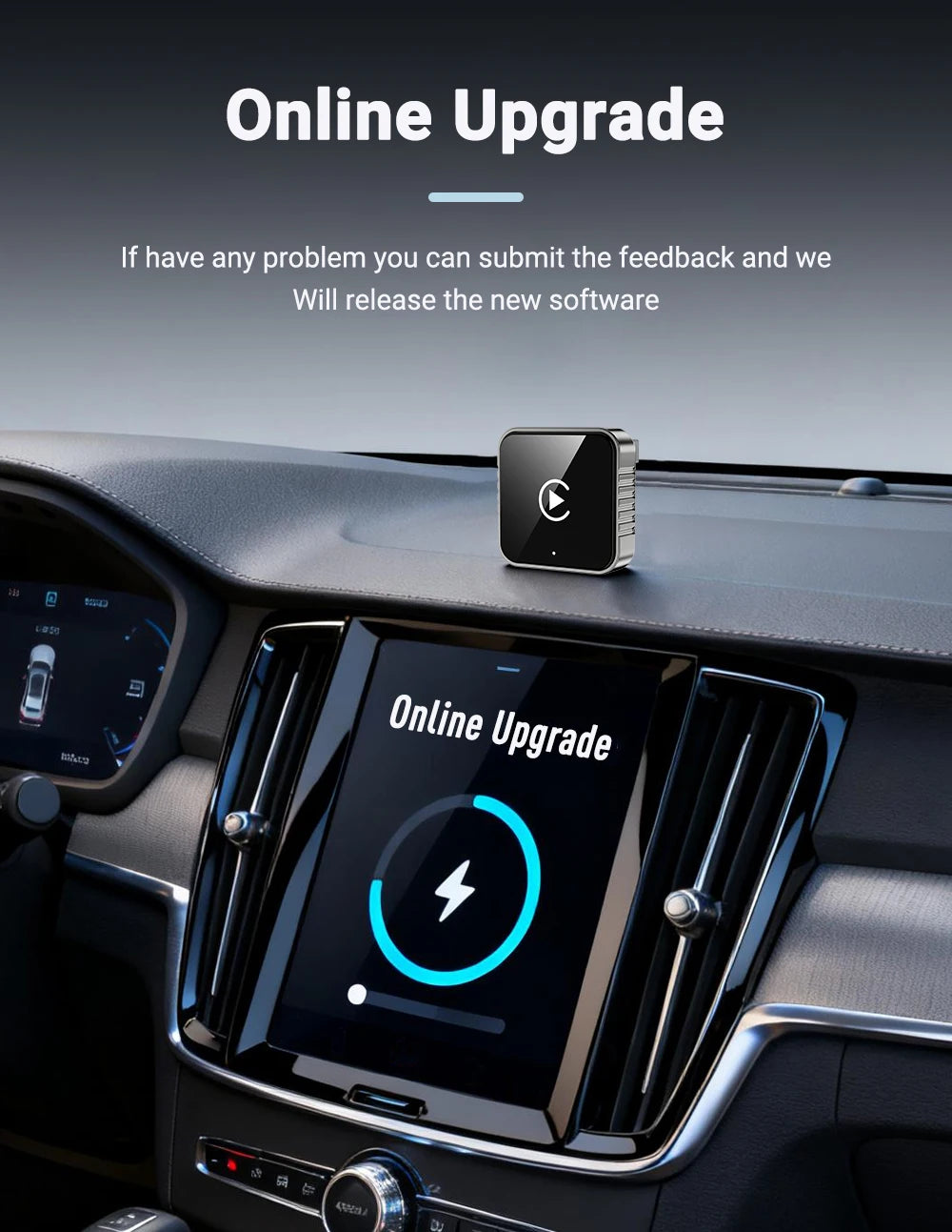 Mini CarPlay AI Box 2-in-1 Wired to Wireless CarPlay &amp; Android Auto Adapter 5GHz WiFi