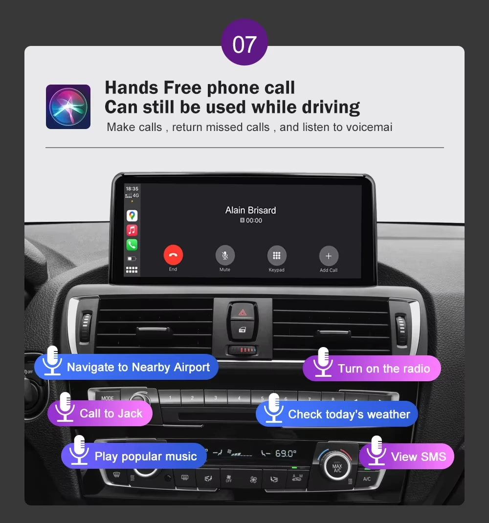 Touchscreen CarPlay Linux Head Unit for BMW F30 F31 F32 F33 F34 F36 F20 F21 NBT