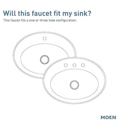 MOEN Glyde 6170 Single-Handle Single Hole Bathroom Faucet with Drain Kit Included in Chrome