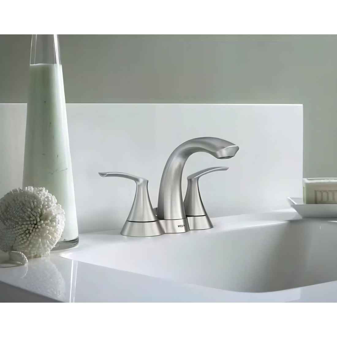 Moen WS84550SRN Darcy Centerset 2-Handle Bathroom Faucet in Spot Resist Brushed Nickel
